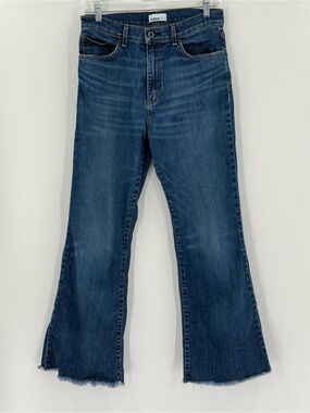 Askk NY GEEK AUBREN Coupe 310 Flare Frayed Hem High Waisted Jeans 29